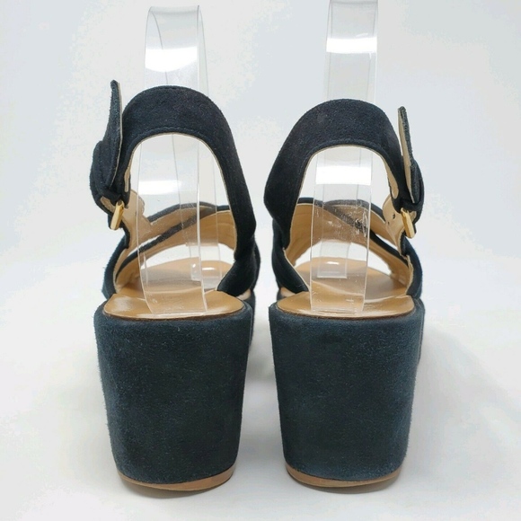 J. Crew Marcie Women's Black Suede Platform Wedge - Picture 4 of 8